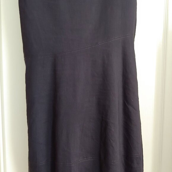Eileen Fisher Black Linen Blend Shift Dress Lagom Cottage Lagonlook Stretch L - Picture 9 of 14